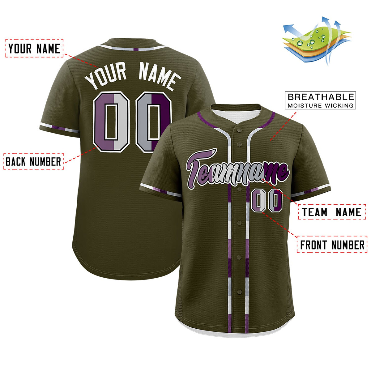 Custom Olive Genderless For Pride Month Classic Style Baseball Jersey| KXKSHOP