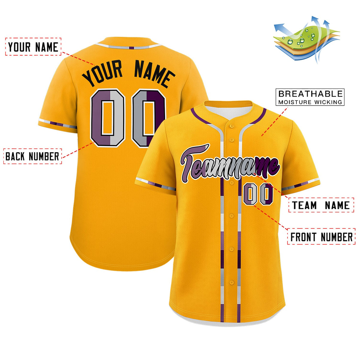 Custom Yellow Genderless For Pride Month Classic Style Baseball Jersey| KXKSHOP