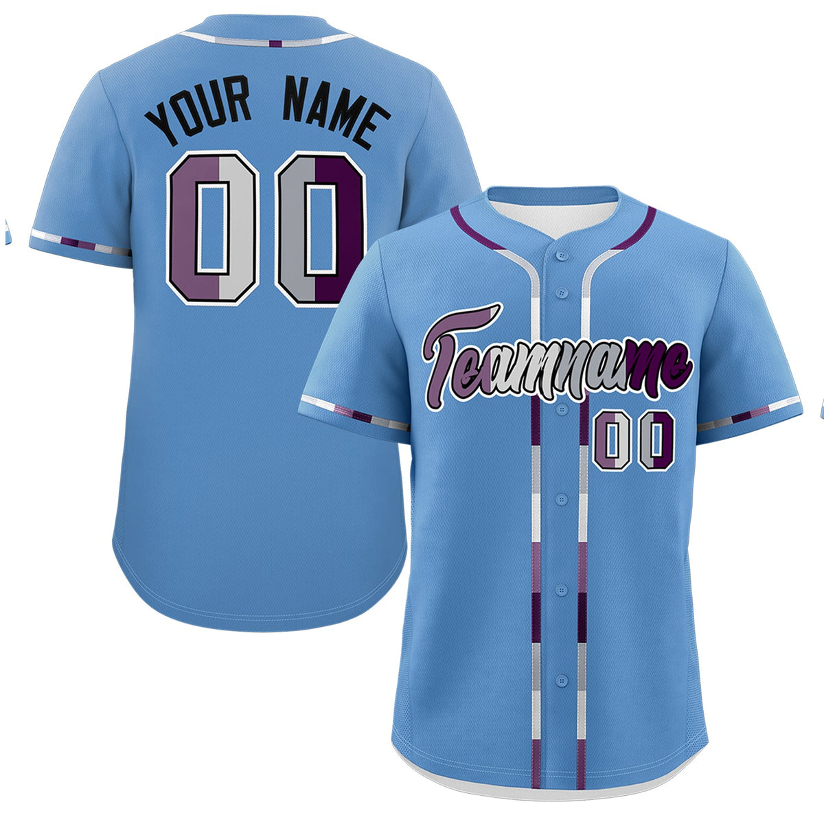 Custom Light Blue Genderless For Pride Month Classic Style Baseball Jersey| KXKSHOP