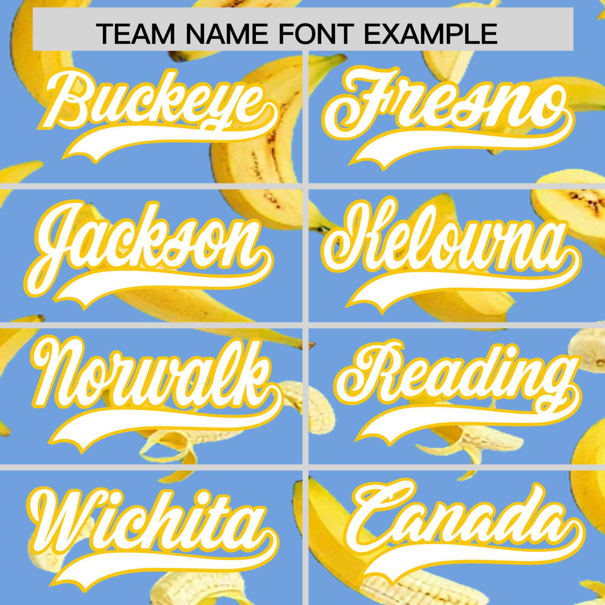 Custom Light Blue Banana Graffiti Pattern Fashion Authentic Baseball Jersey | Graffiti Pattern | Embroidery&amp;Dye-sublimation printing | KXKSHOP