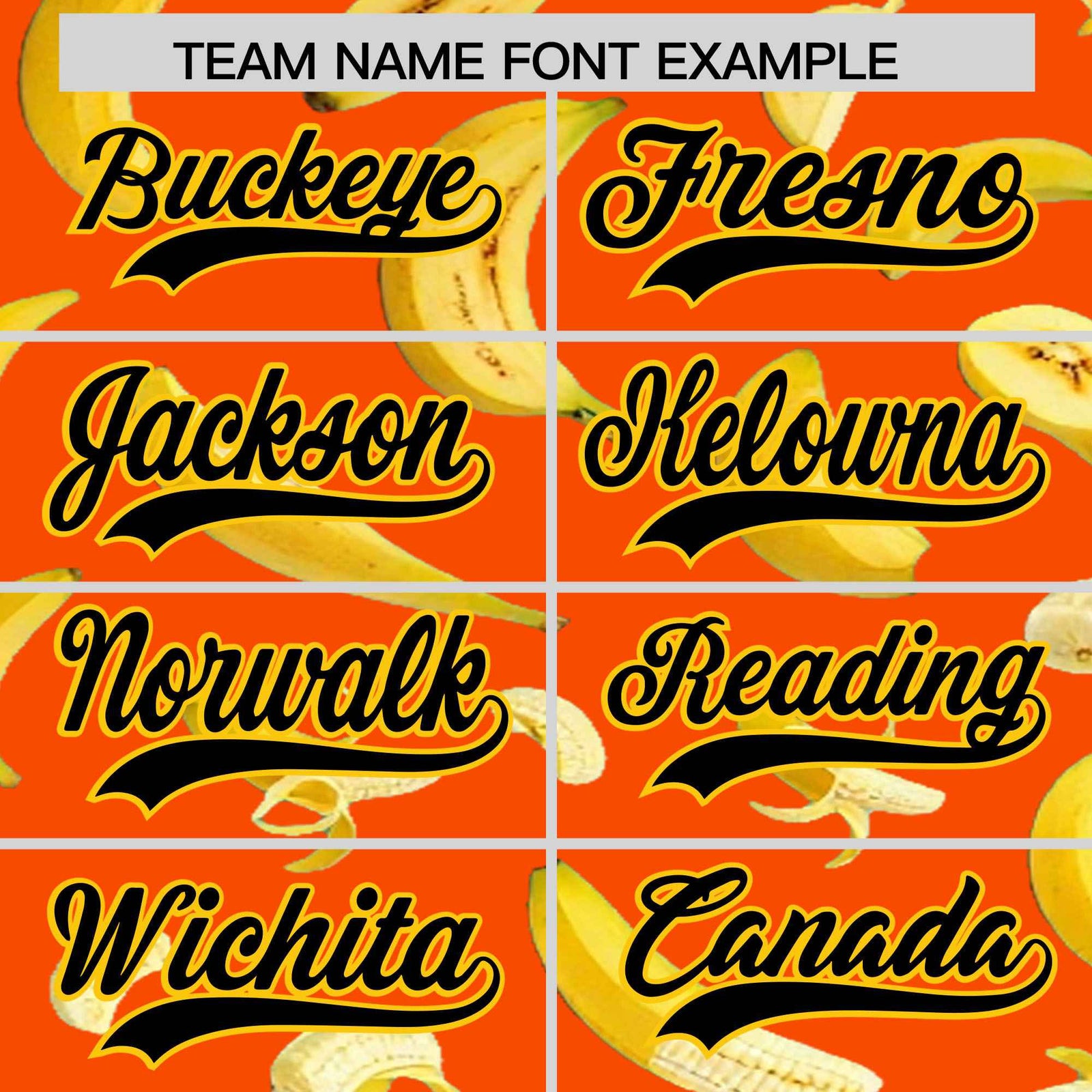 Custom Orange Banana Graffiti Pattern Fashion Authentic Baseball Jersey | Graffiti Pattern | Embroidery&Dye-sublimation printing | KXKSHOP