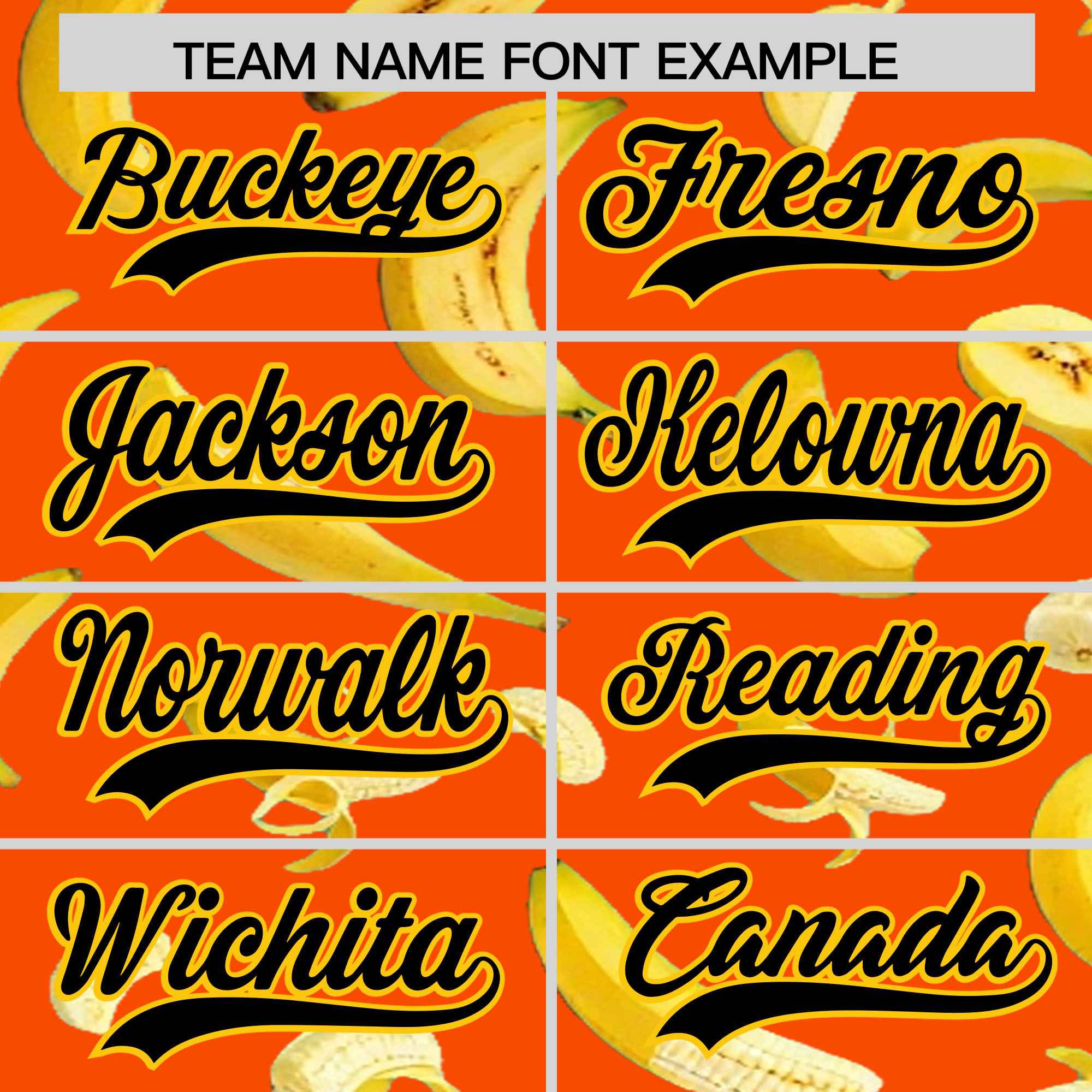 Custom Orange Banana Graffiti Pattern Fashion Authentic Baseball Jersey | Graffiti Pattern | Embroidery&Dye-sublimation printing | KXKSHOP