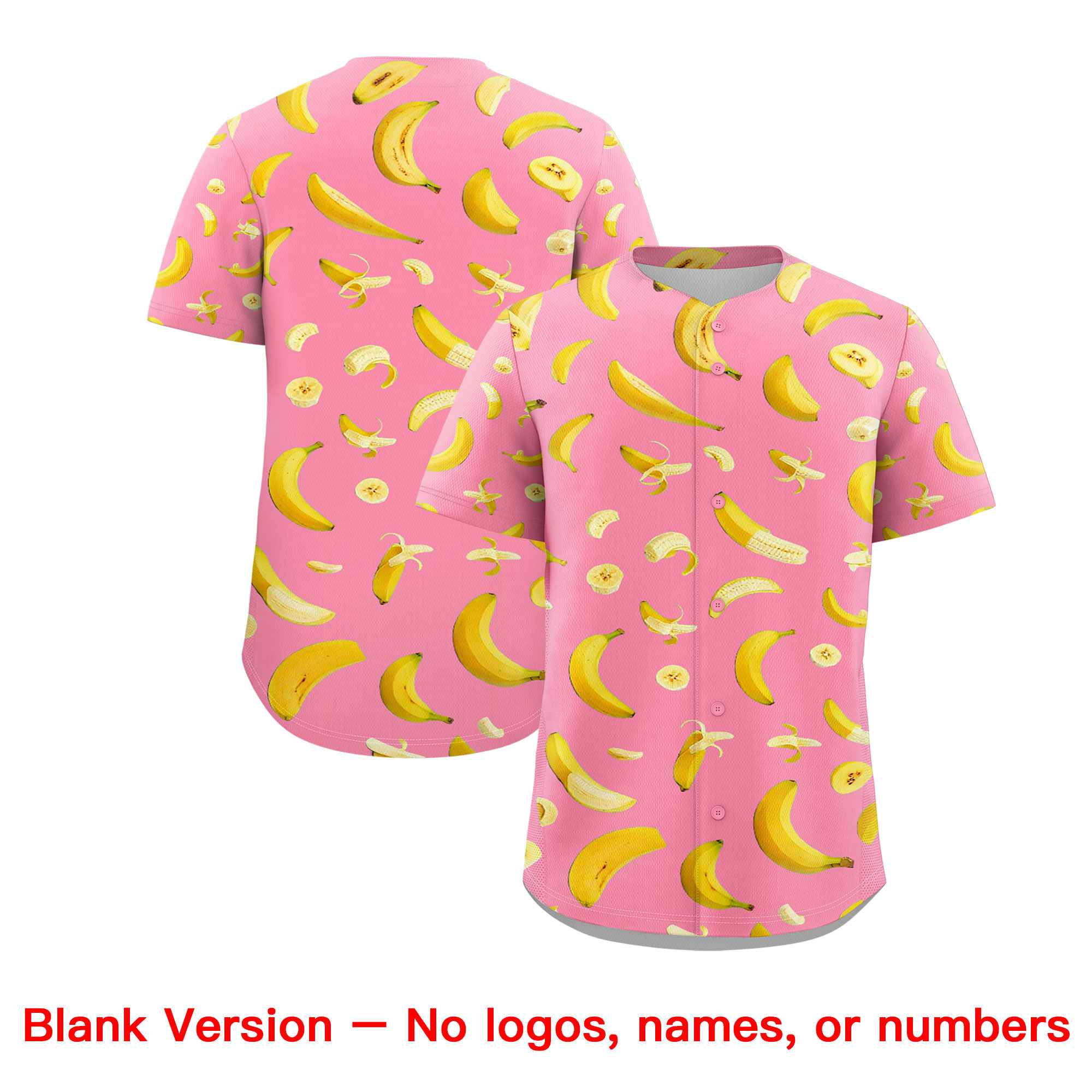 Custom Light Pink Banana Graffiti Pattern Fashion Authentic Baseball Jersey | Graffiti Pattern | Embroidery&Dye-sublimation printing | KXKSHOP