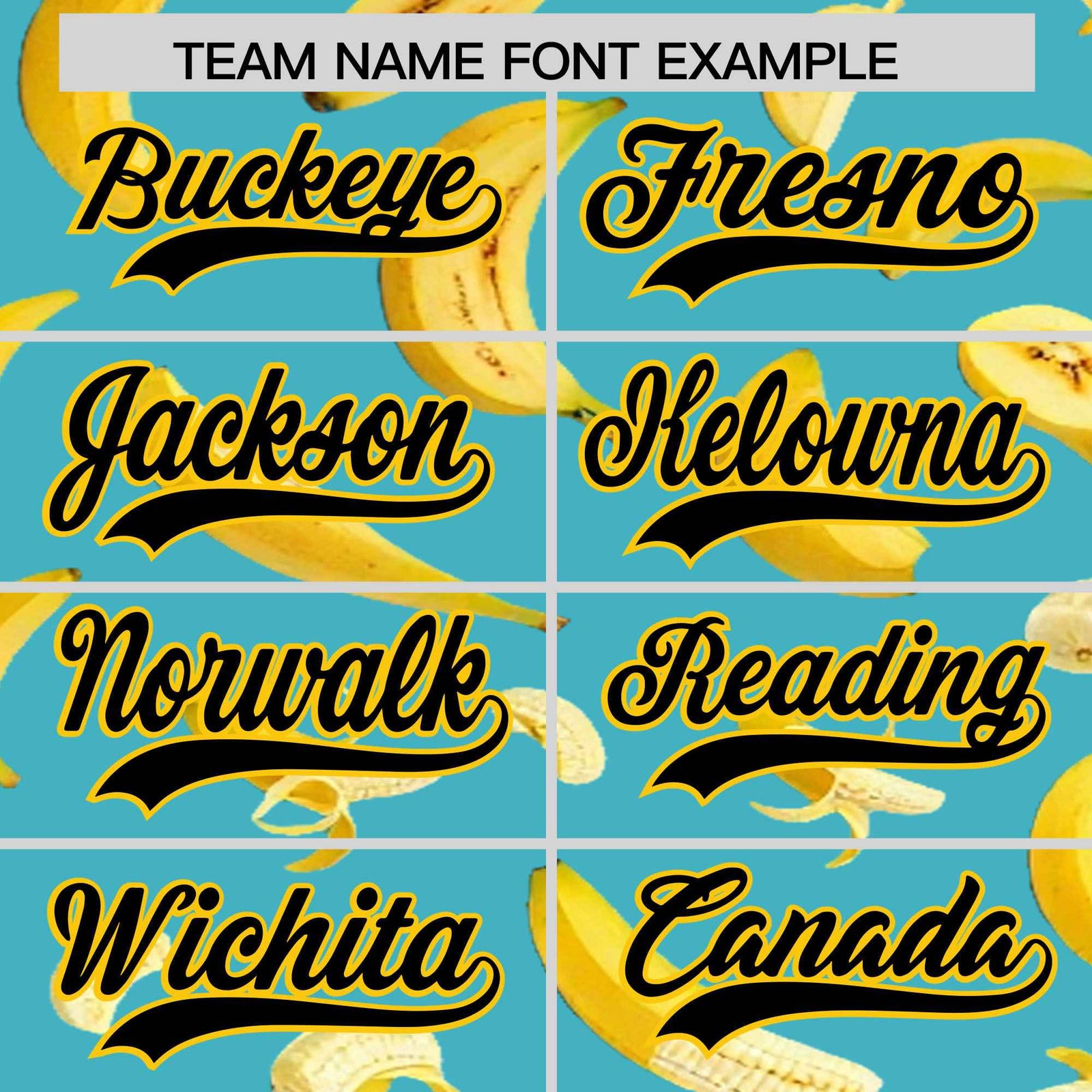 Custom Teal Banana Graffiti Pattern Fashion Authentic Baseball Jersey | Graffiti Pattern | Embroidery&Dye-sublimation printing | KXKSHOP