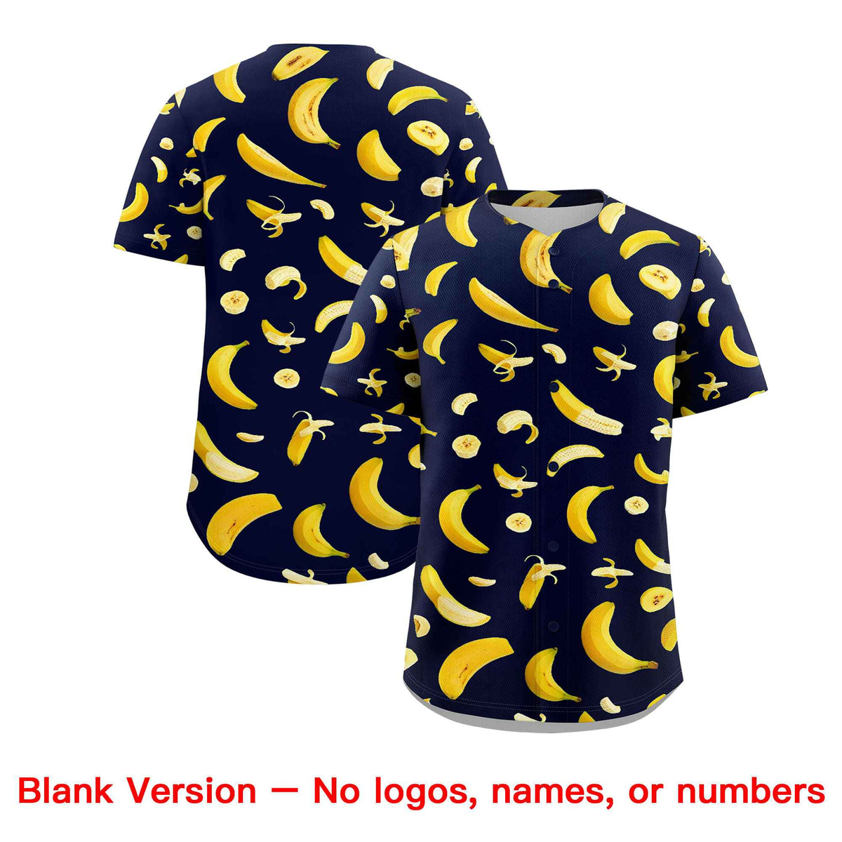 Custom Navy Banana Graffiti Pattern Fashion Authentic Baseball Jersey | Graffiti Pattern | Embroidery&amp;Dye-sublimation printing | KXKSHOP