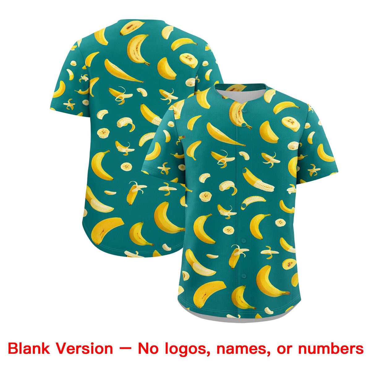 Custom Teal Banana Graffiti Pattern Fashion Authentic Baseball Jersey | Graffiti Pattern | Embroidery&amp;Dye-sublimation printing | KXKSHOP