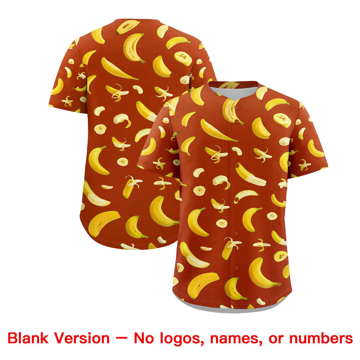 Custom Dark Orange Banana Graffiti Pattern Fashion Authentic Baseball Jersey | Graffiti Pattern | Embroidery&amp;Dye-sublimation printing | KXKSHOP