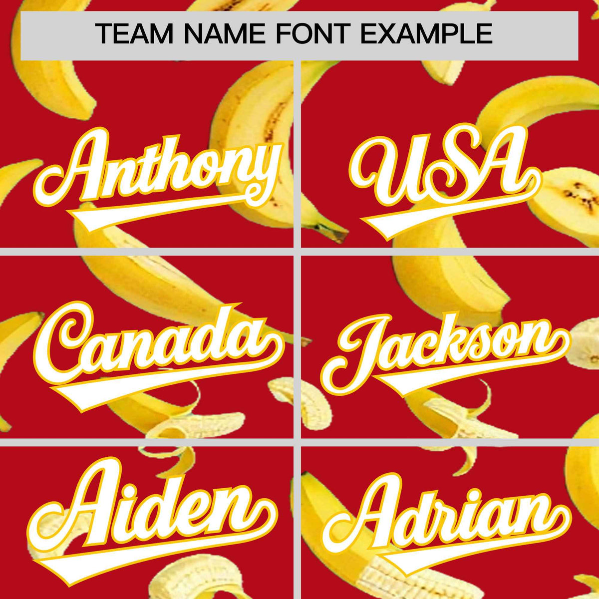 Custom Red Banana Graffiti Pattern Fashion Authentic Baseball Jersey | Graffiti Pattern | Embroidery&amp;Dye-sublimation printing | KXKSHOP