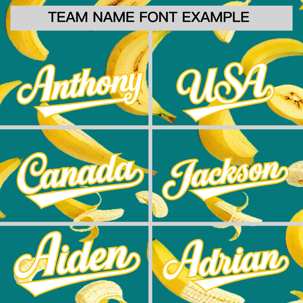 Custom Teal Banana Graffiti Pattern Fashion Authentic Baseball Jersey | Graffiti Pattern | Embroidery&amp;Dye-sublimation printing | KXKSHOP