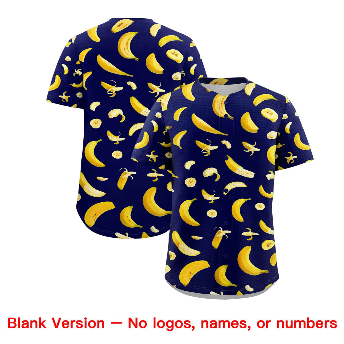 Custom Dark Blue Banana Graffiti Pattern Fashion Authentic Baseball Jersey | Graffiti Pattern | Embroidery&amp;Dye-sublimation printing | KXKSHOP
