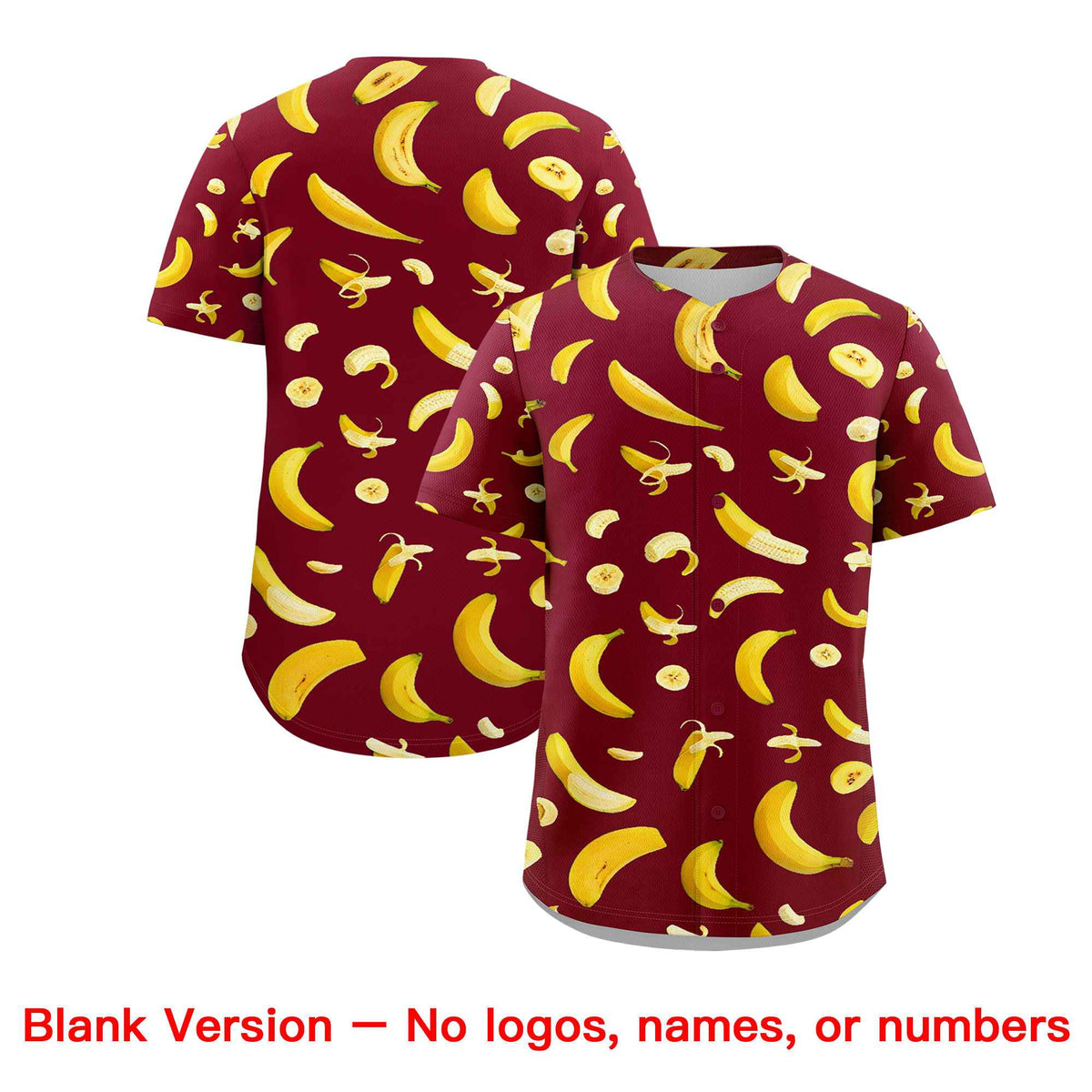 Custom Crimson Banana Graffiti Pattern Fashion Authentic Baseball Jersey | Graffiti Pattern | Embroidery&amp;Dye-sublimation printing | KXKSHOP