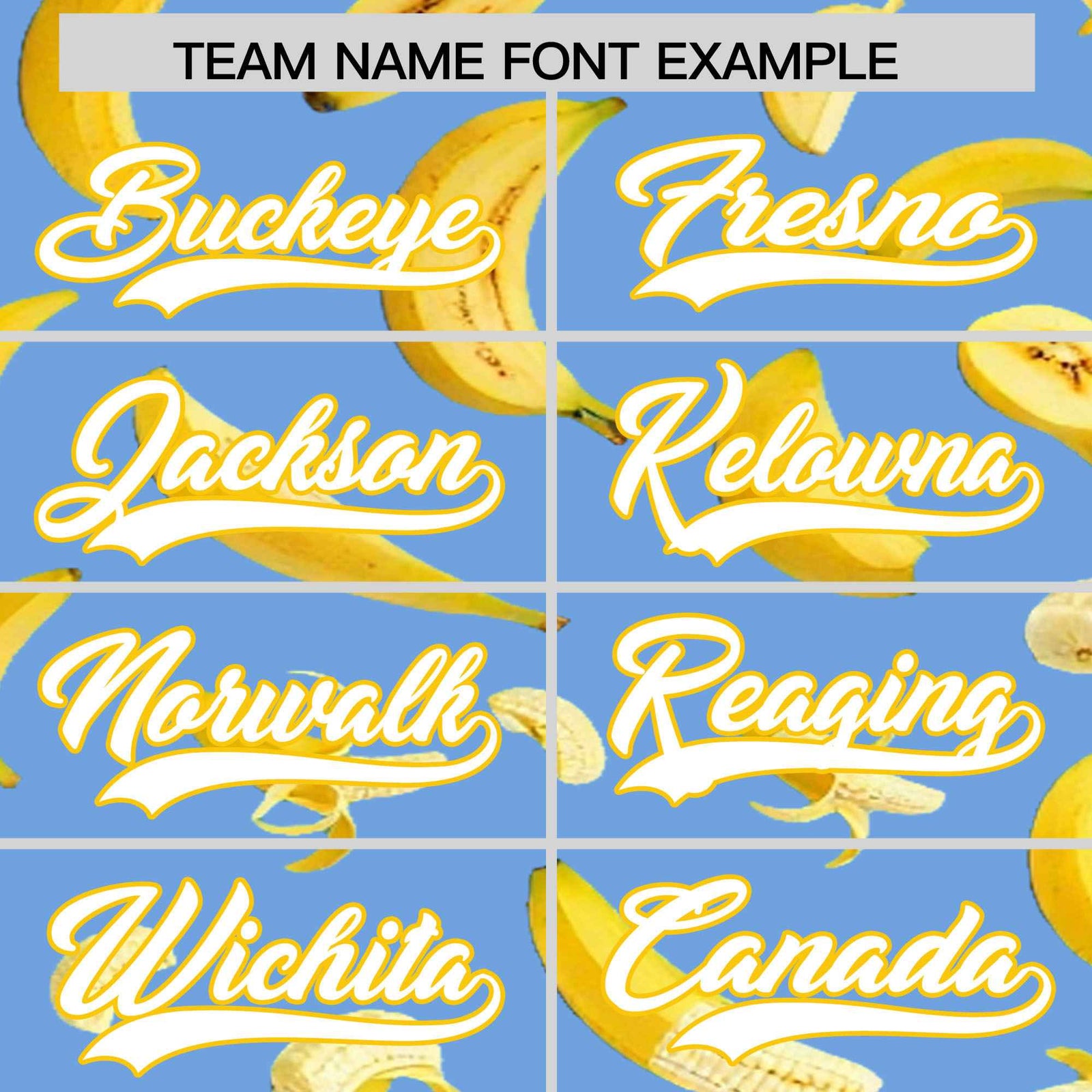 Custom Light Blue Banana Graffiti Pattern Fashion Authentic Baseball Jersey | Graffiti Pattern | Embroidery&Dye-sublimation printing | KXKSHOP