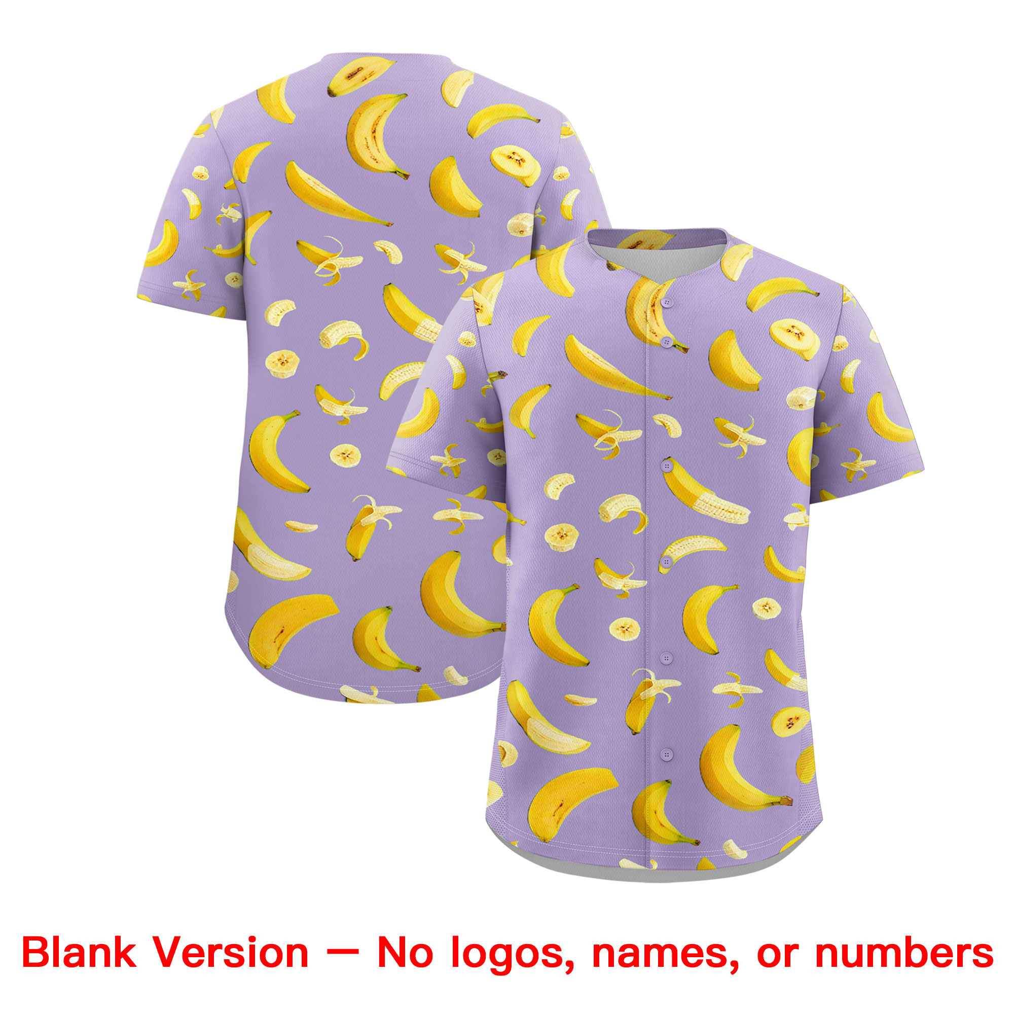 Custom Light Purple Banana Graffiti Pattern Fashion Authentic Baseball Jersey | Graffiti Pattern | Embroidery&Dye-sublimation printing | KXKSHOP