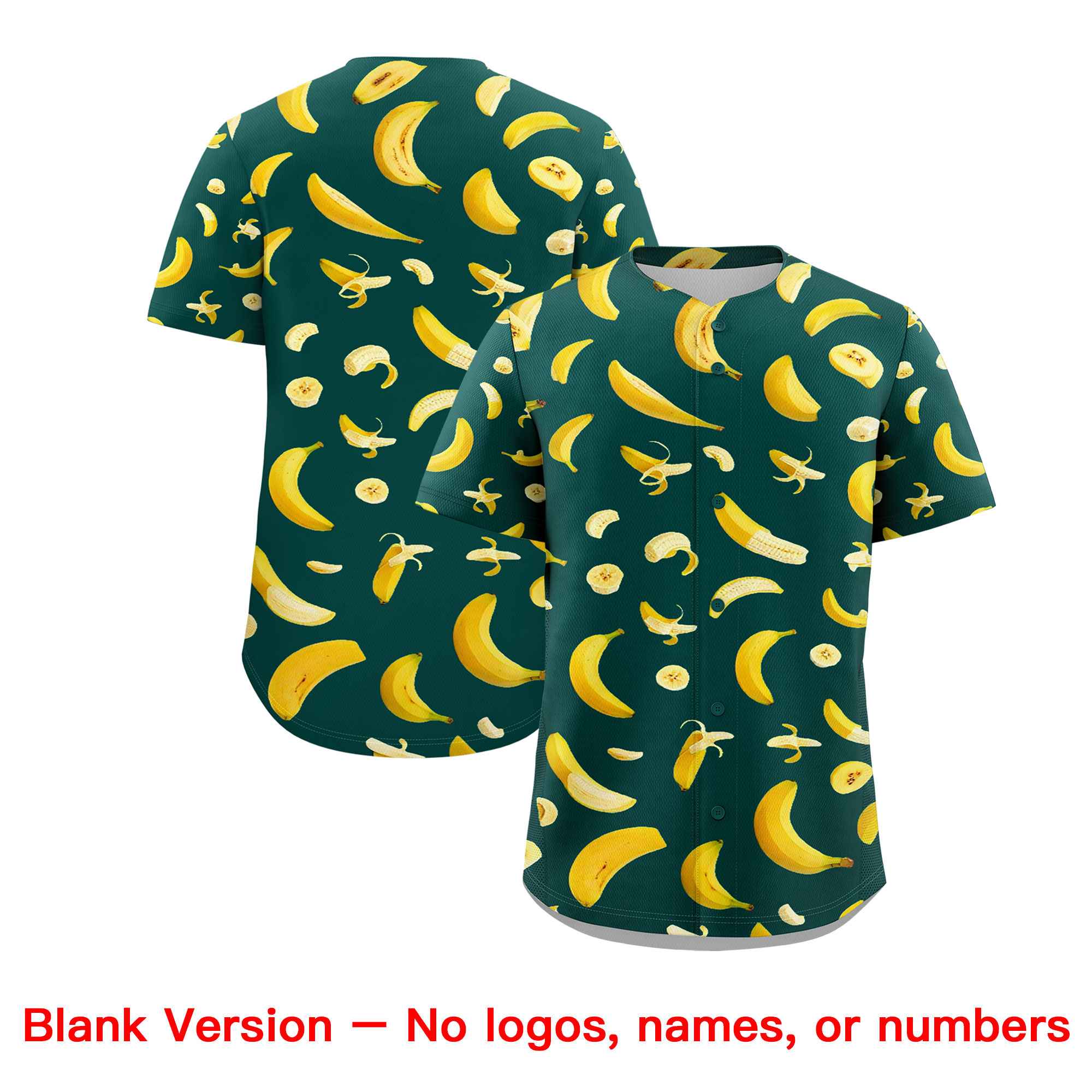Custom Midnight Green Banana Graffiti Pattern Fashion Authentic Baseball Jersey | Graffiti Pattern | Embroidery&Dye-sublimation printing | KXKSHOP