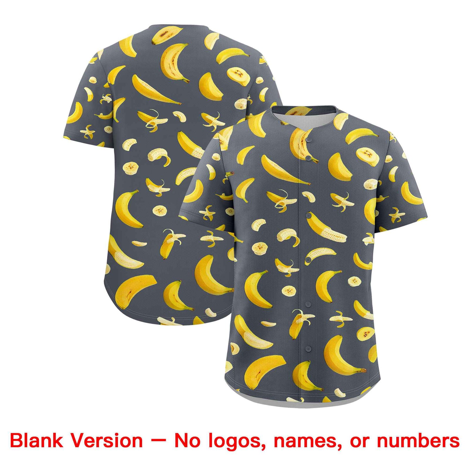Custom Gray Banana Graffiti Pattern Fashion Authentic Baseball Jersey | Graffiti Pattern | Embroidery&Dye-sublimation printing | KXKSHOP