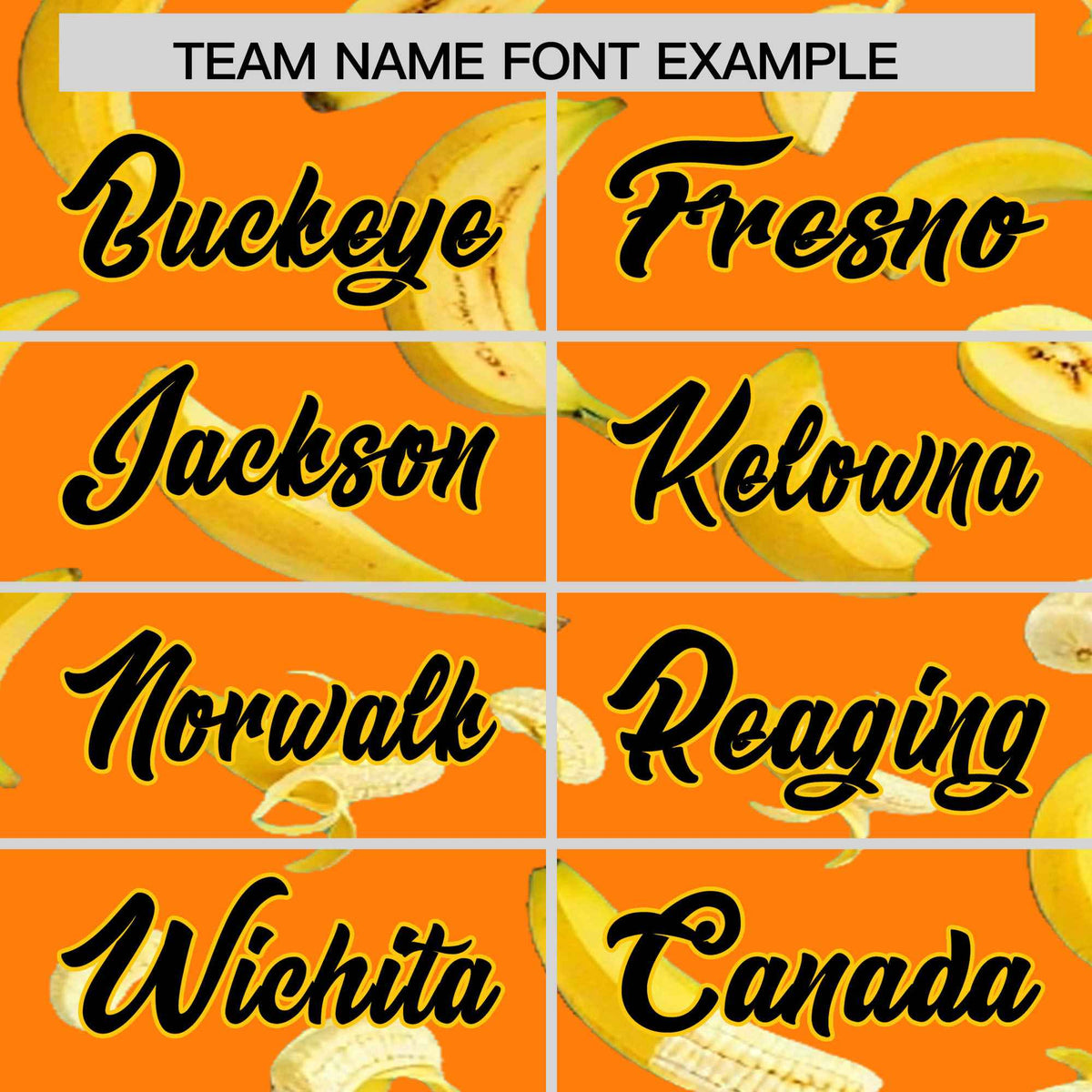Custom Orange Banana Graffiti Pattern Fashion Authentic Baseball Jersey | Graffiti Pattern | Embroidery&amp;Dye-sublimation printing | KXKSHOP