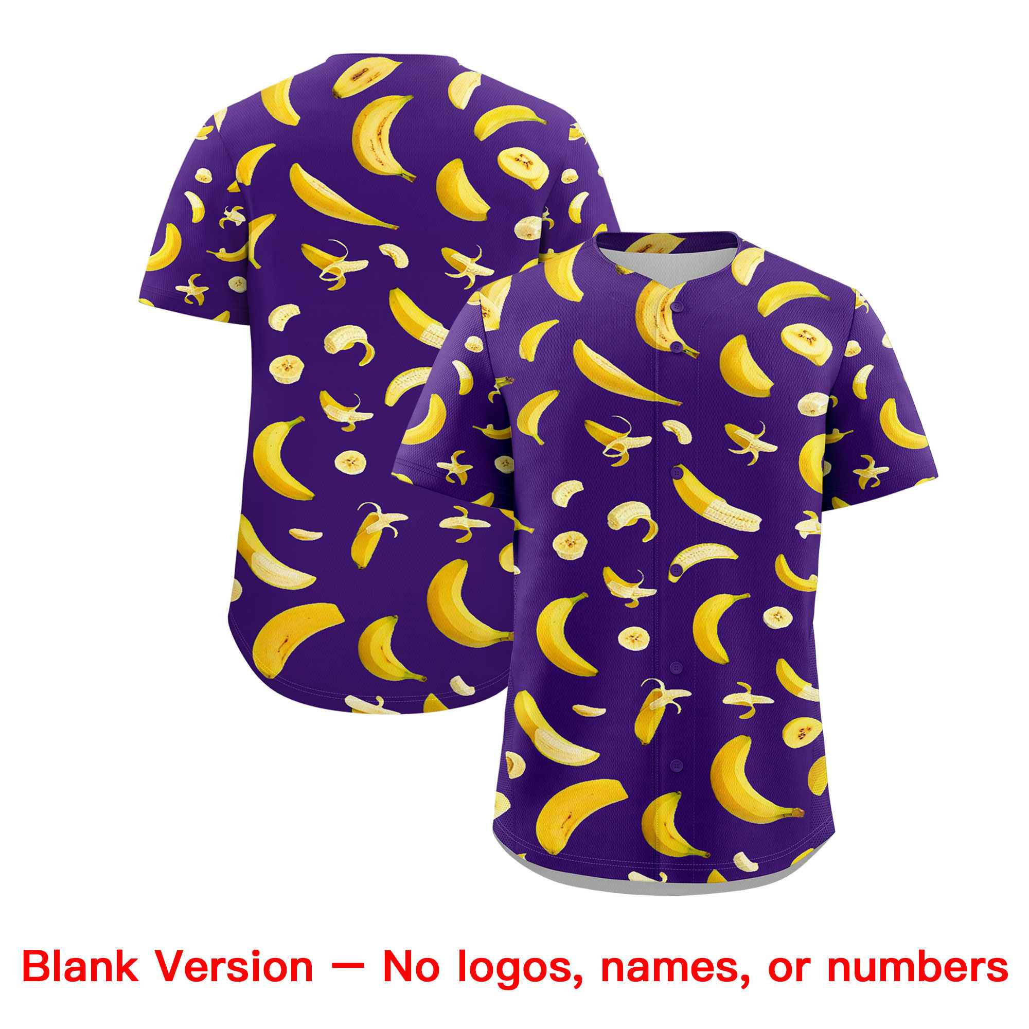 Custom Purple Banana Graffiti Pattern Fashion Authentic Baseball Jersey | Graffiti Pattern | Embroidery&Dye-sublimation printing | KXKSHOP