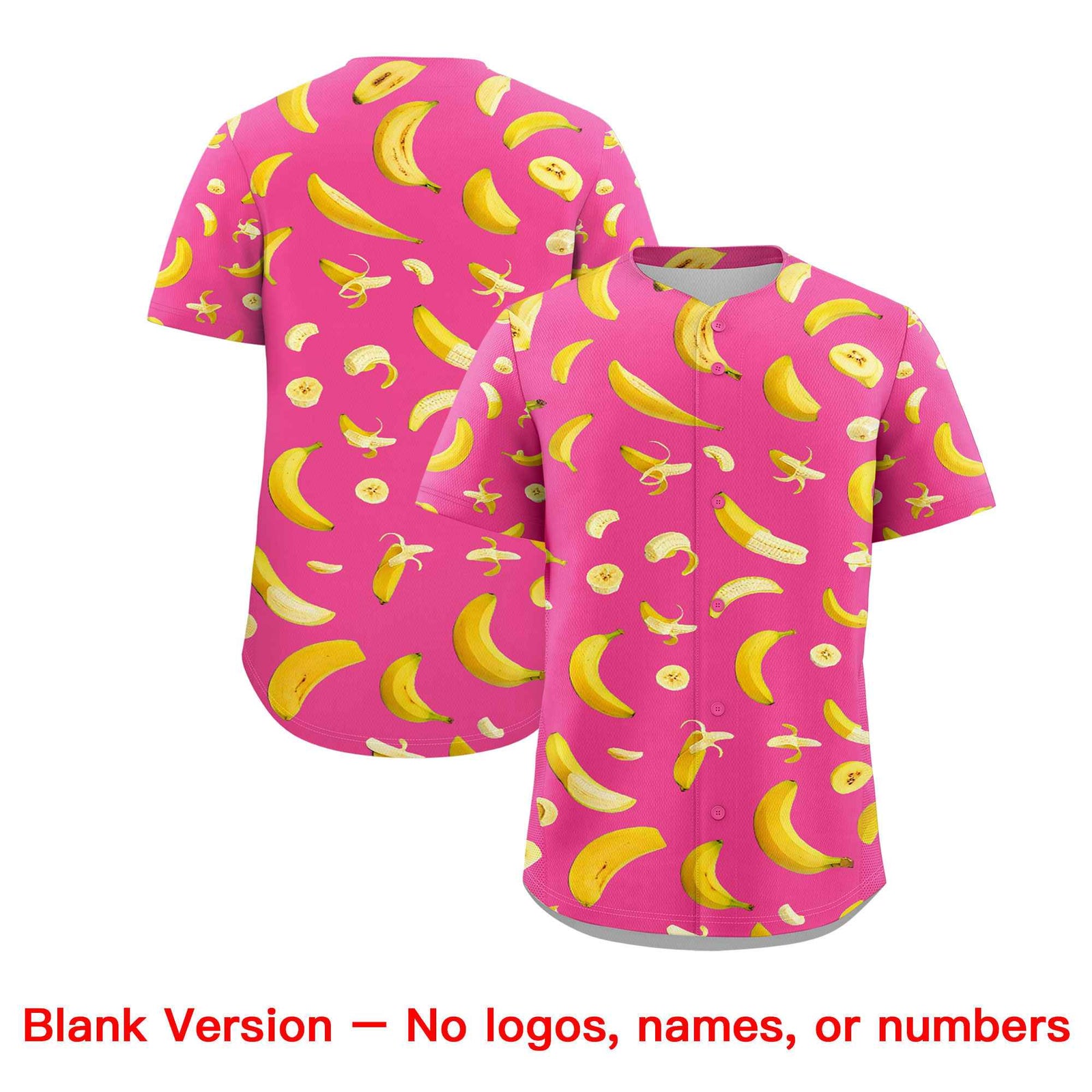 Custom Pink Banana Graffiti Pattern Fashion Authentic Baseball Jersey | Graffiti Pattern | Embroidery&Dye-sublimation printing | KXKSHOP