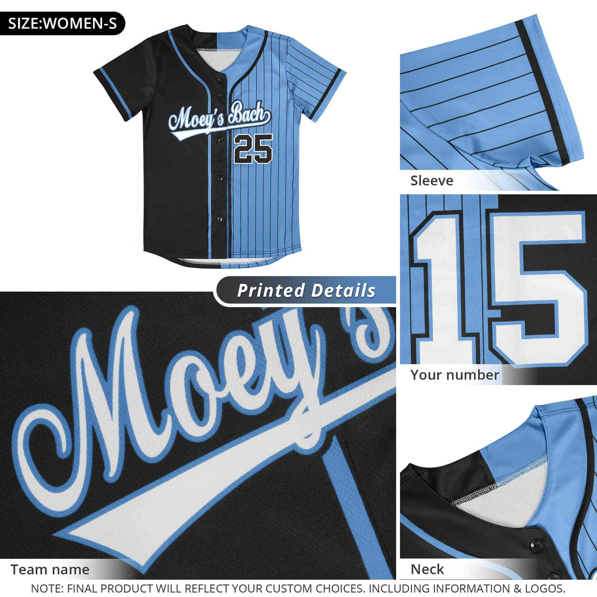Custom Navy Teal Star Pattern Thick Stripes Baseball Jersey
