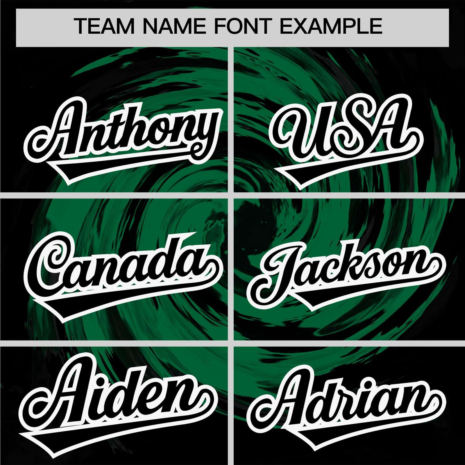 Custom Kelly Green Black Swirl Graffiti Pattern Authentic Baseball Jersey