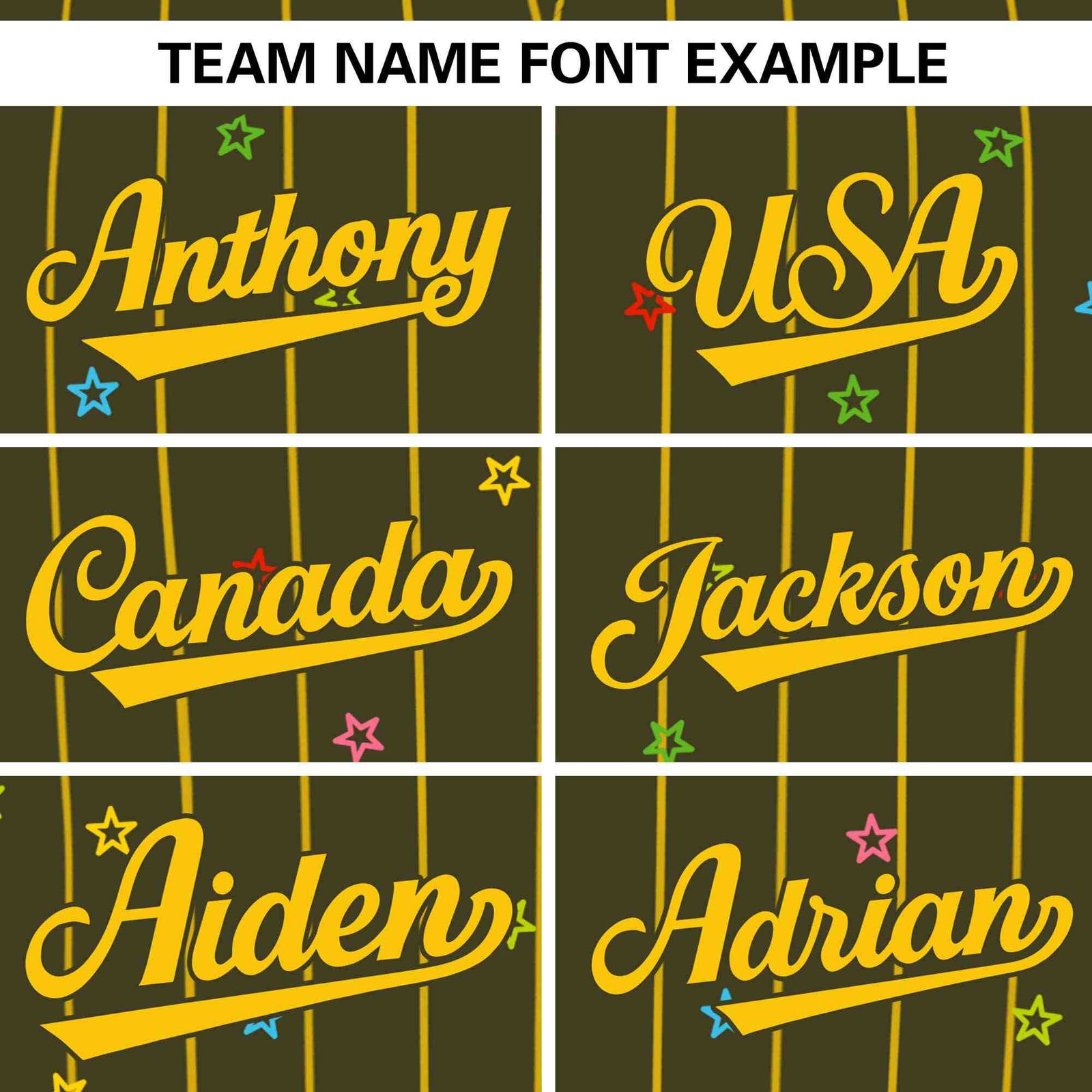 Custom Olive Gold Stripe Fashion Personalized Star Pattern Authentic Baseball Jersey