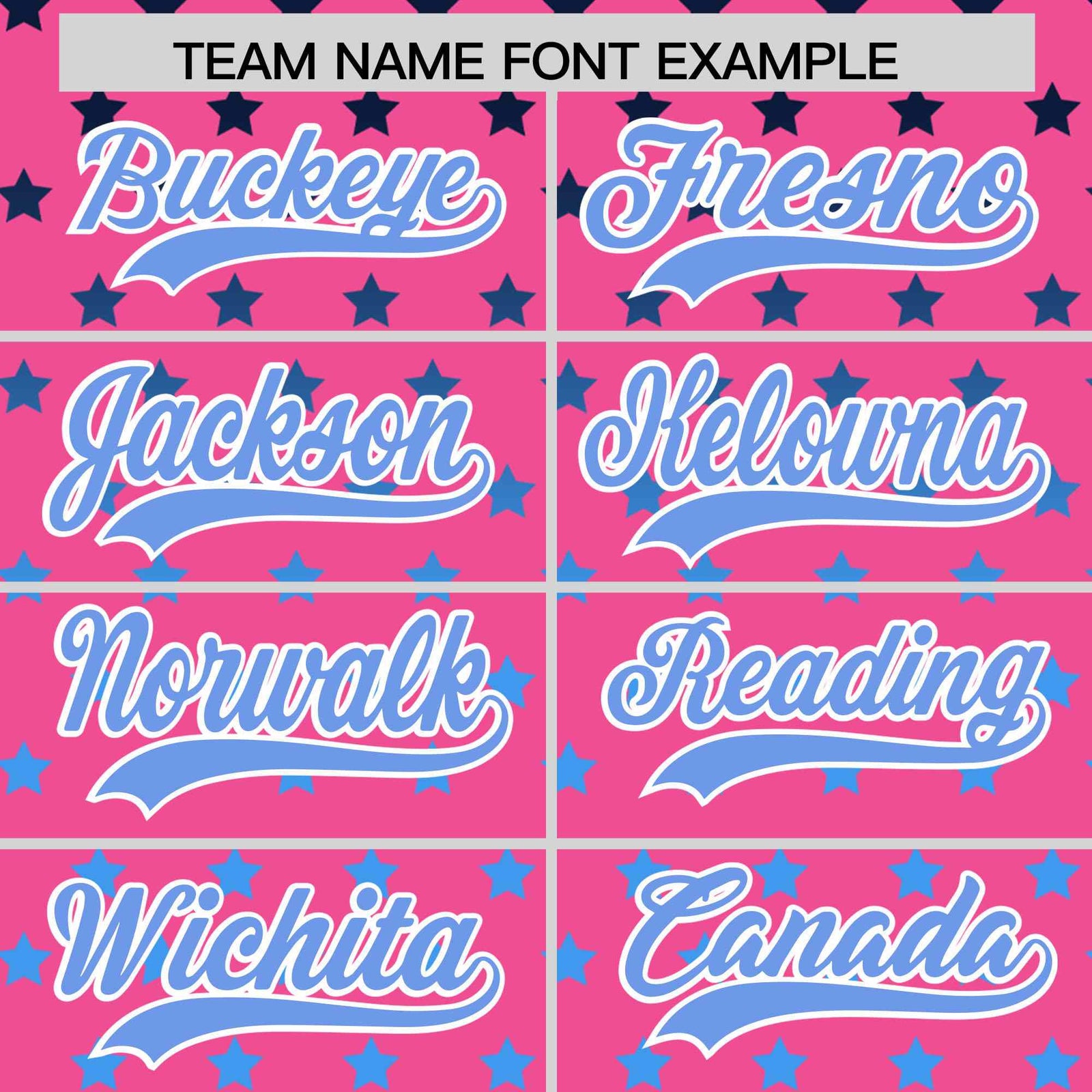 Custom Pink Light Blue-White Raglan Sleeve Personalized Star Print Authentic Baseball Jersey