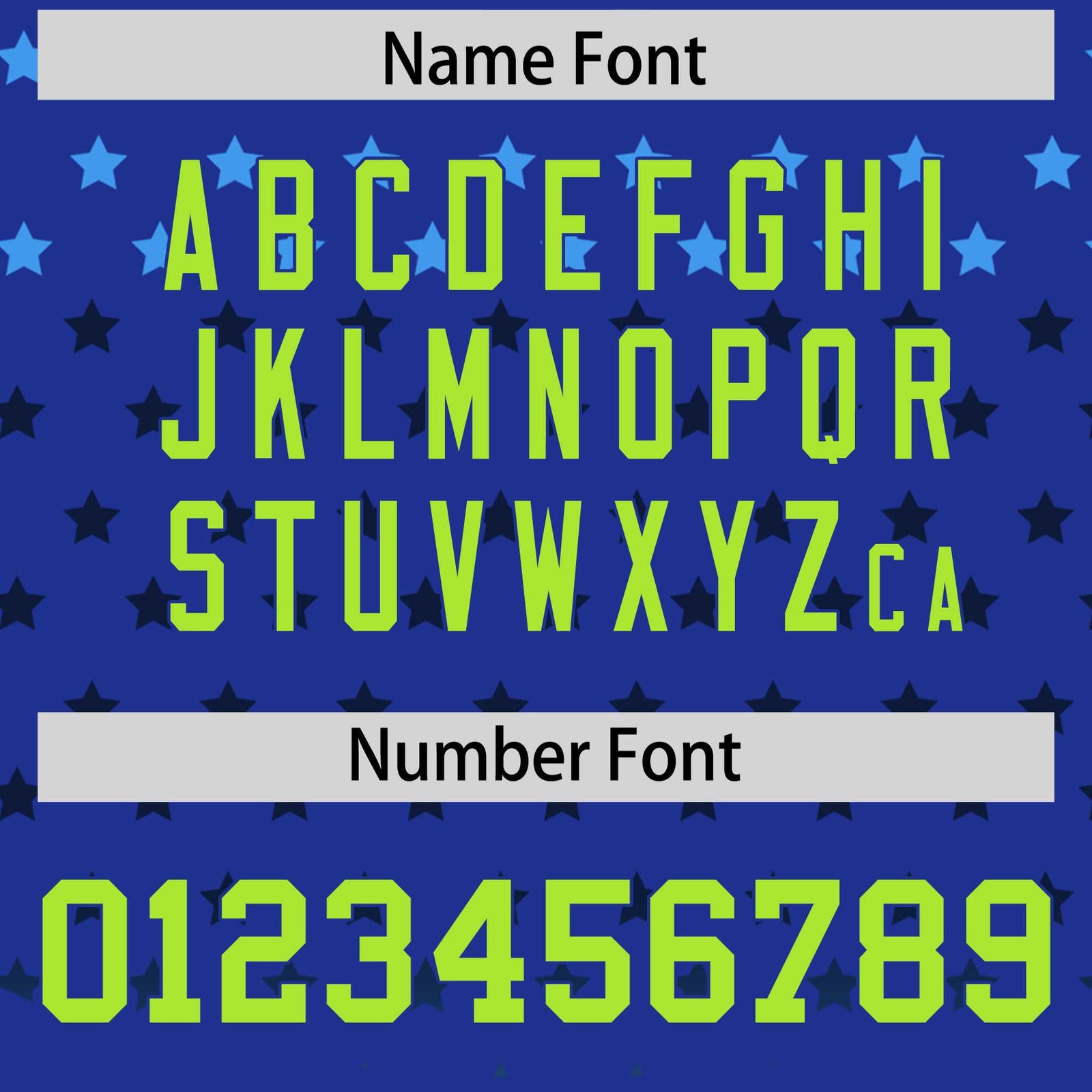 Custom Royal Neon Green-White Raglan Sleeve Personalized Star Print Authentic Baseball Jersey