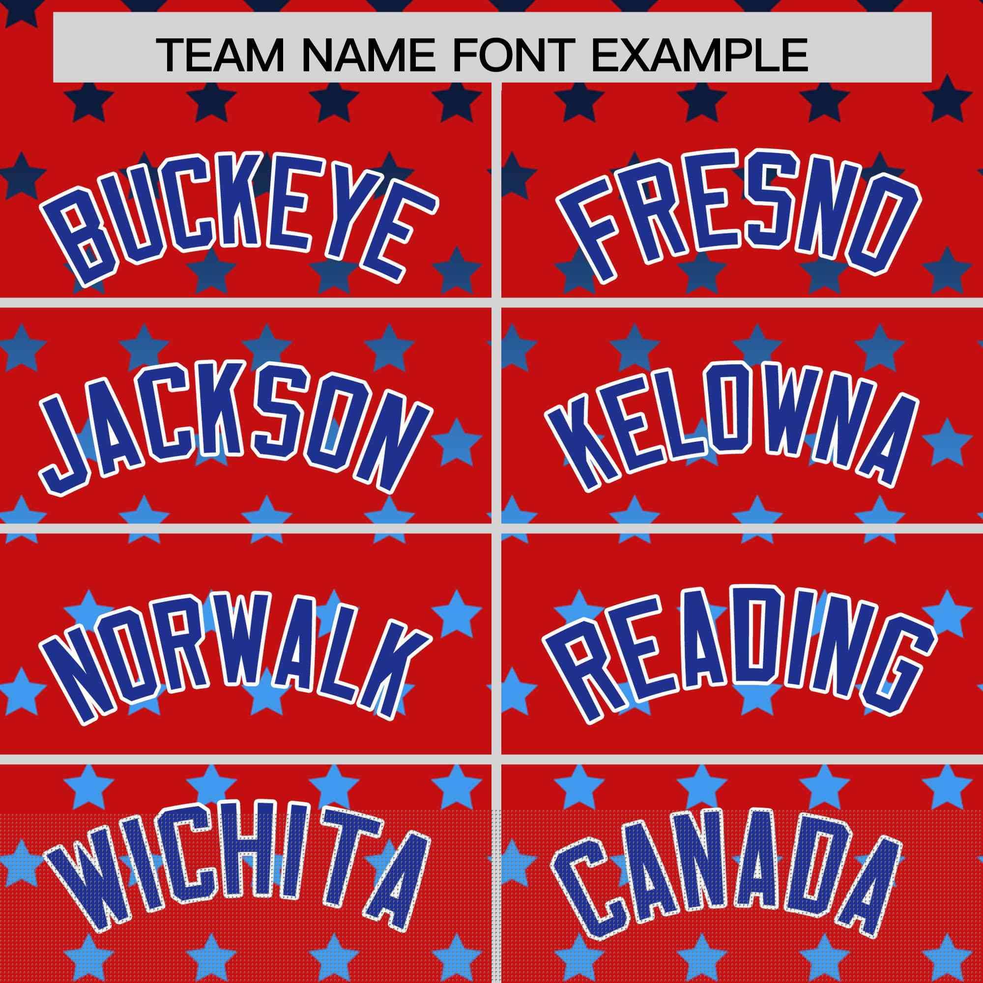 Custom Red Royal-White Raglan Sleeve Personalized Star Print Authentic Baseball Jersey