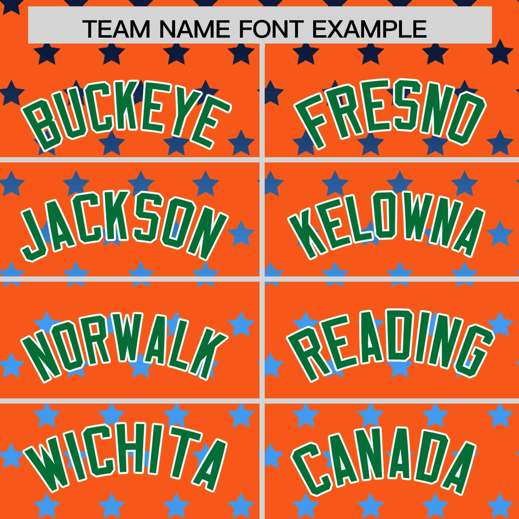 Custom Orange Kelly Green-White Raglan Sleeve Personalized Star Print Authentic Baseball Jersey