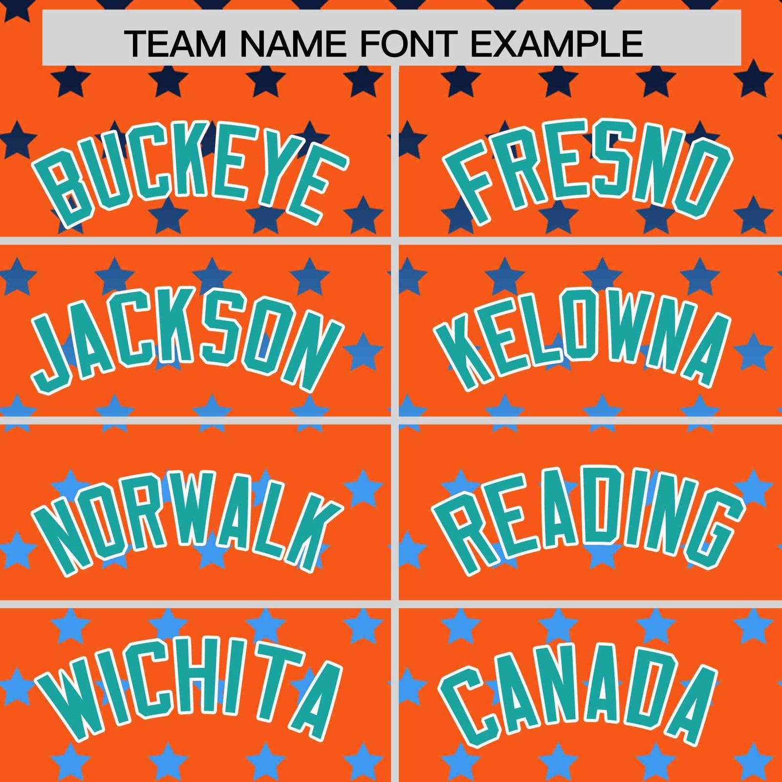 Custom Orange Aqua-White Raglan Sleeve Personalized Star Print Authentic Baseball Jersey