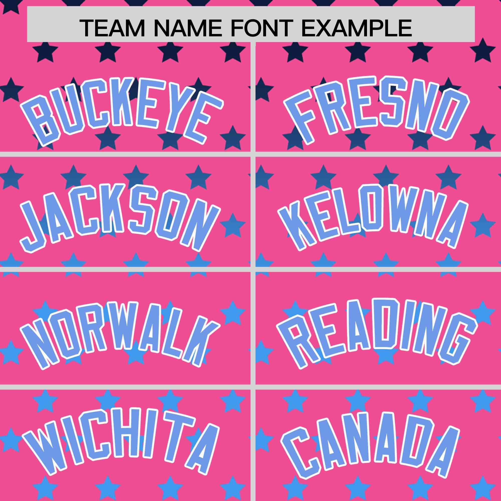 Custom Pink Light Blue-White Raglan Sleeve Personalized Star Print Authentic Baseball Jersey