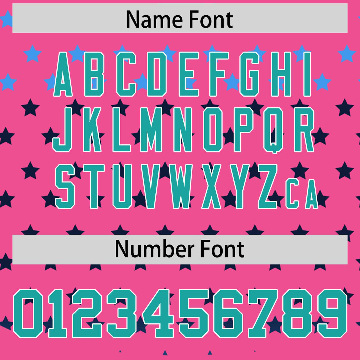 Custom Pink Aqua-White Raglan Sleeve Personalized Star Print Authentic Baseball Jersey