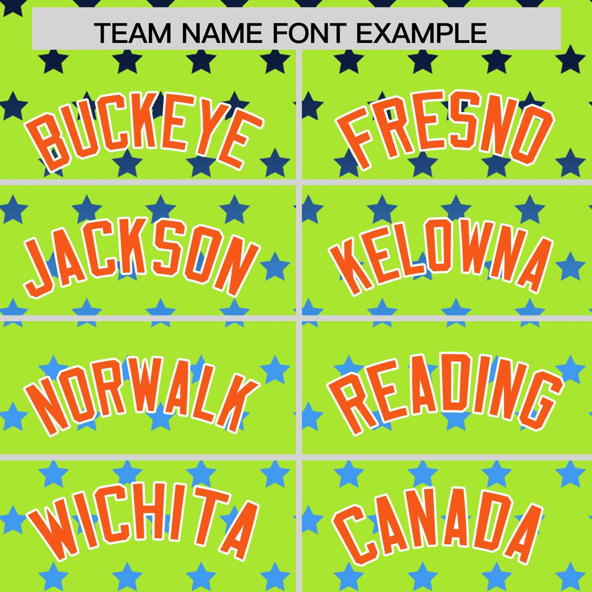 Custom Neon Green Orange-White Raglan Sleeve Personalized Star Print Authentic Baseball Jersey