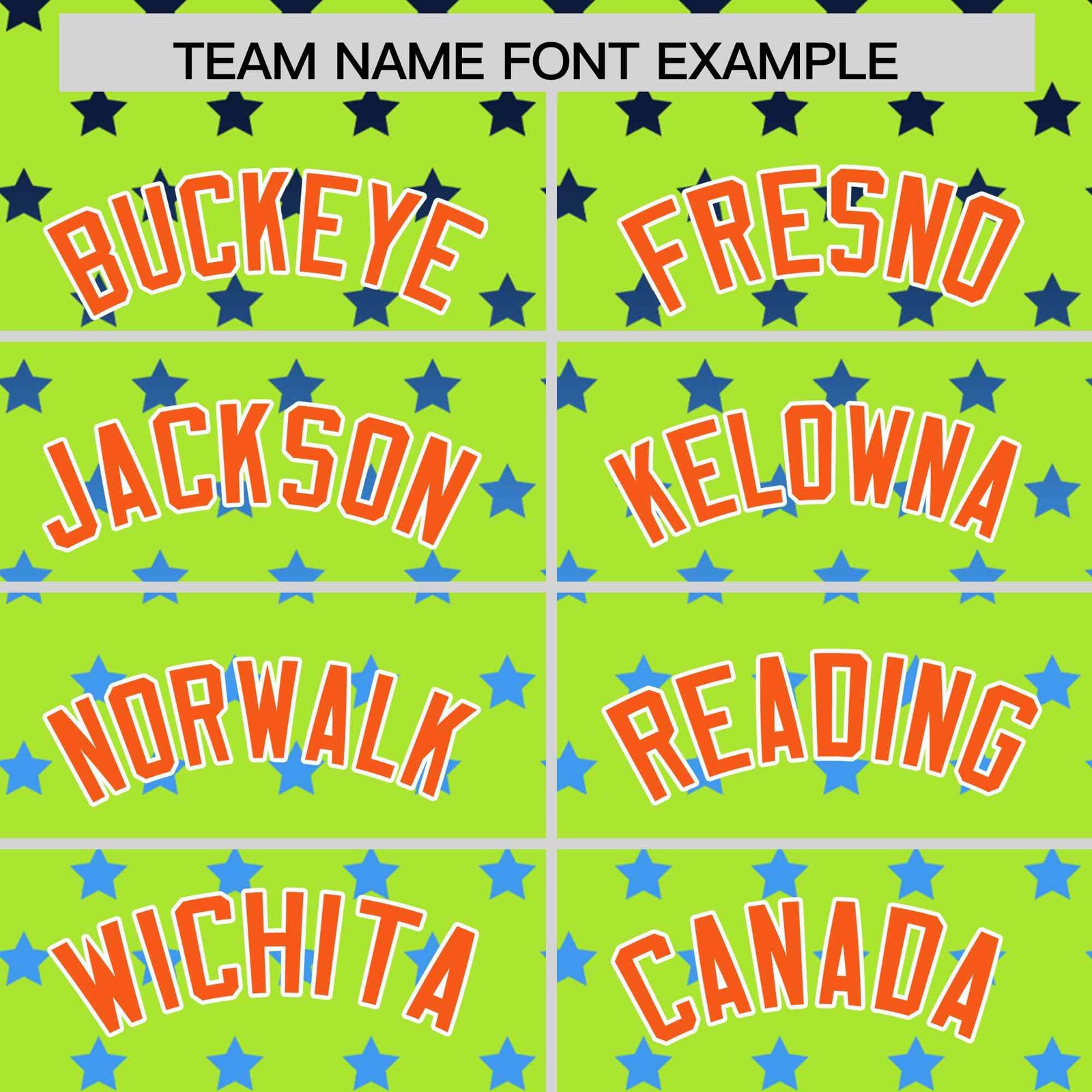 Custom Neon Green Orange-White Raglan Sleeve Personalized Star Print Authentic Baseball Jersey