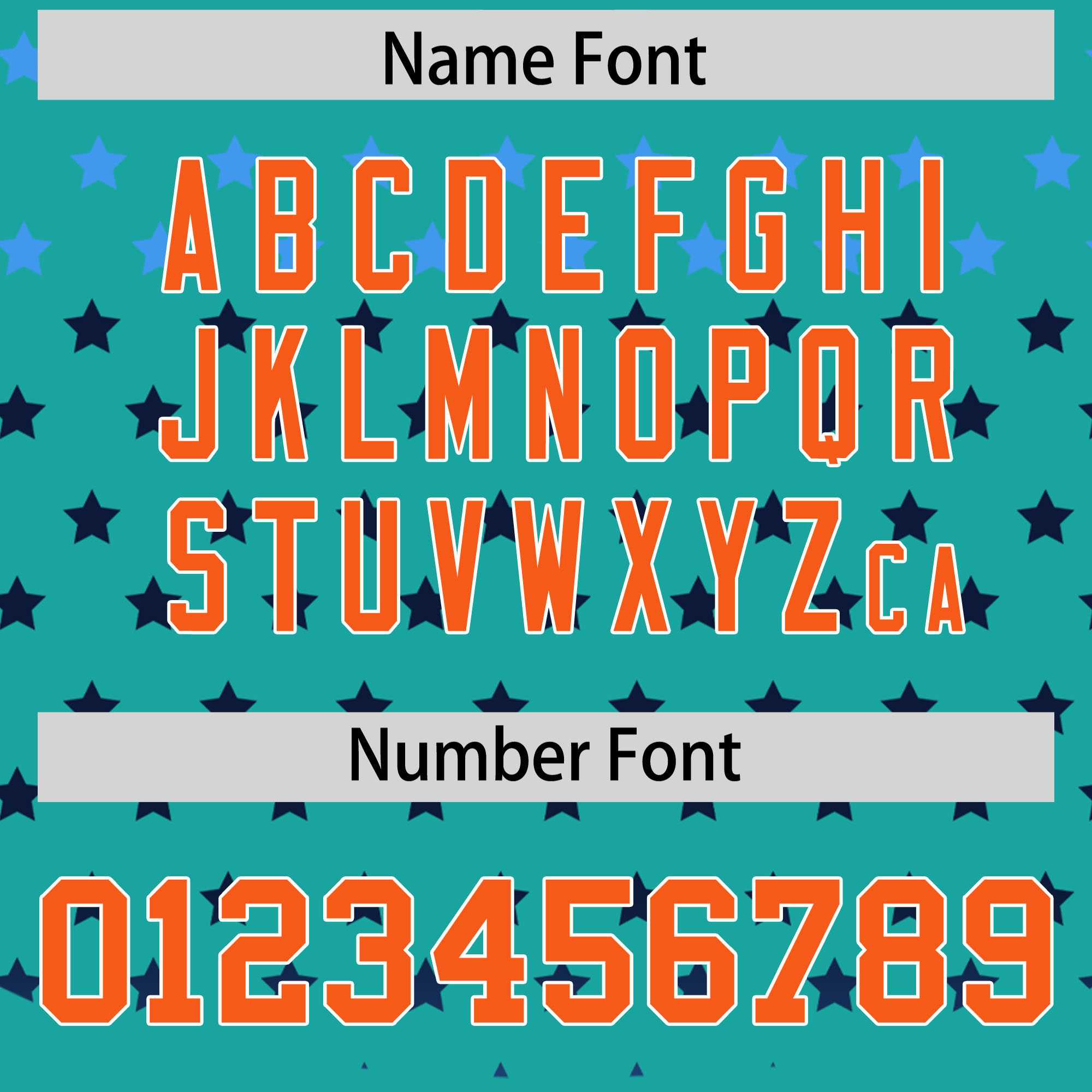 Custom Aqua Orange-White Raglan Sleeve Personalized Star Print Authentic Baseball Jersey