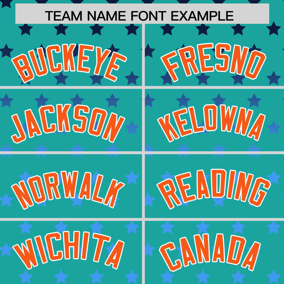 Custom Aqua Orange-White Raglan Sleeve Personalized Star Print Authentic Baseball Jersey