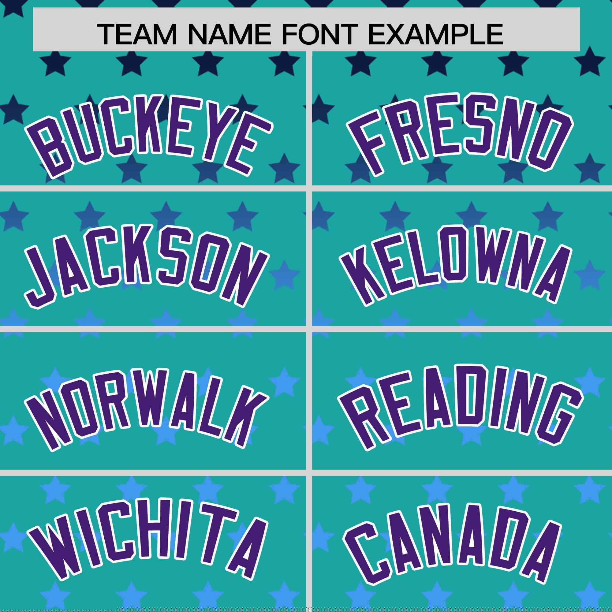 Custom Aqua Purple-White Raglan Sleeve Personalized Star Print Authentic Baseball Jersey