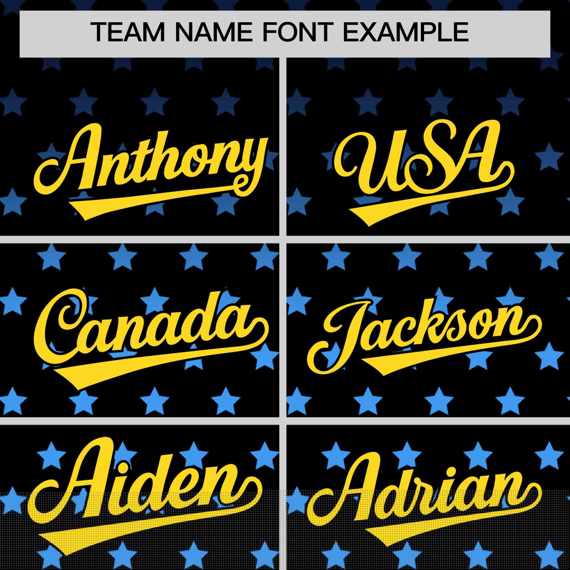Custom Black Gold-White Raglan Sleeve Personalized Star Print Authentic Baseball Jersey
