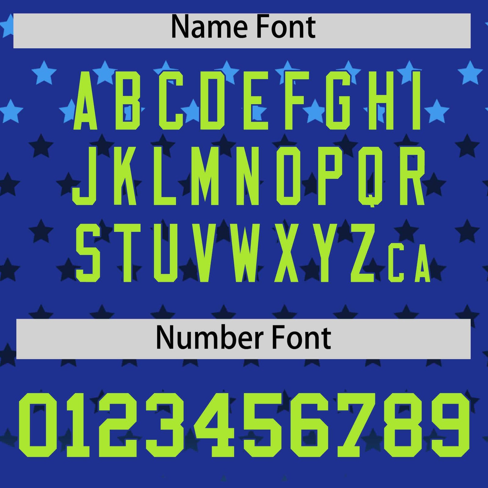 Custom Royal Neon Green-White Raglan Sleeve Personalized Star Print Authentic Baseball Jersey