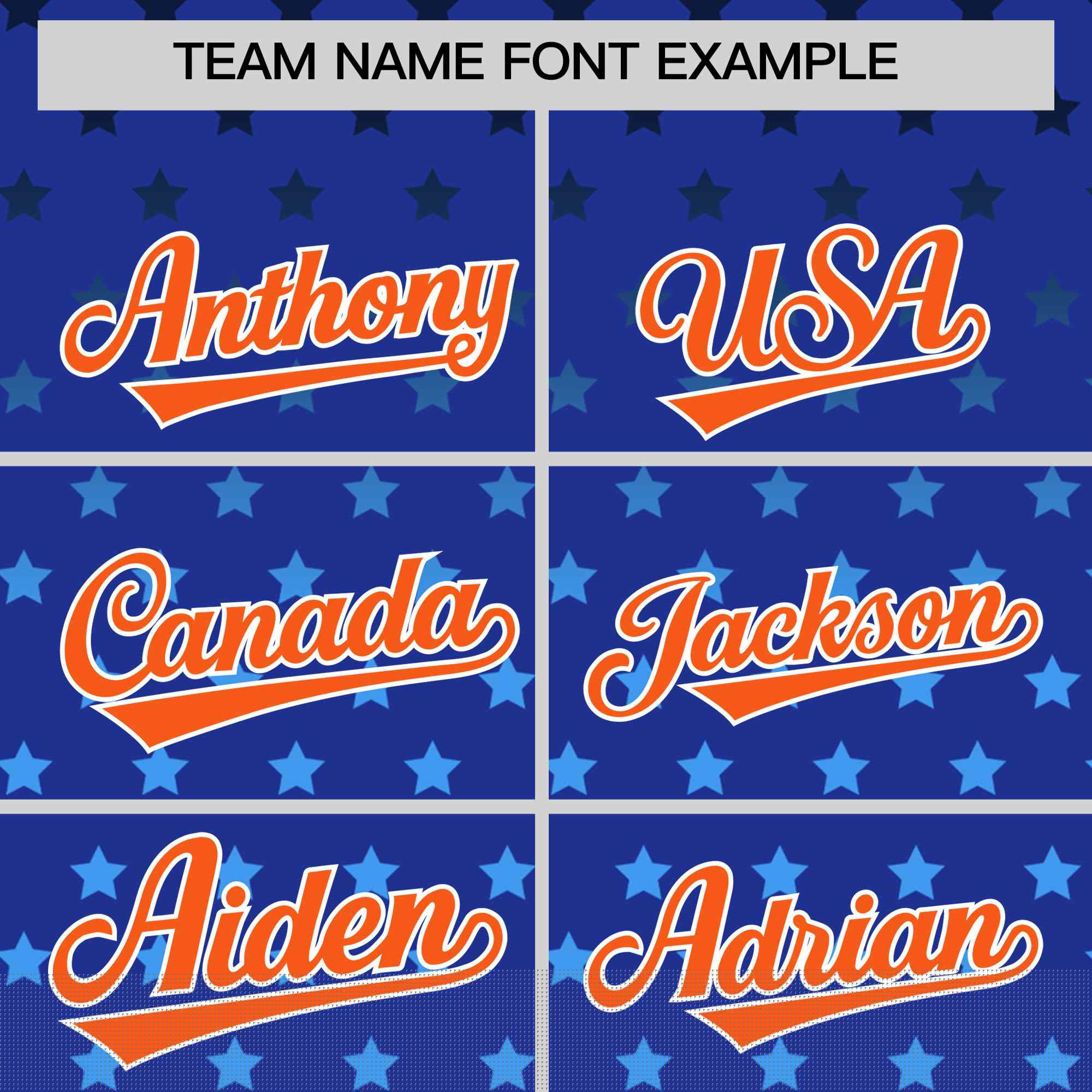 Custom Royal Orange-White Raglan Sleeve Personalized Star Print Authentic Baseball Jersey
