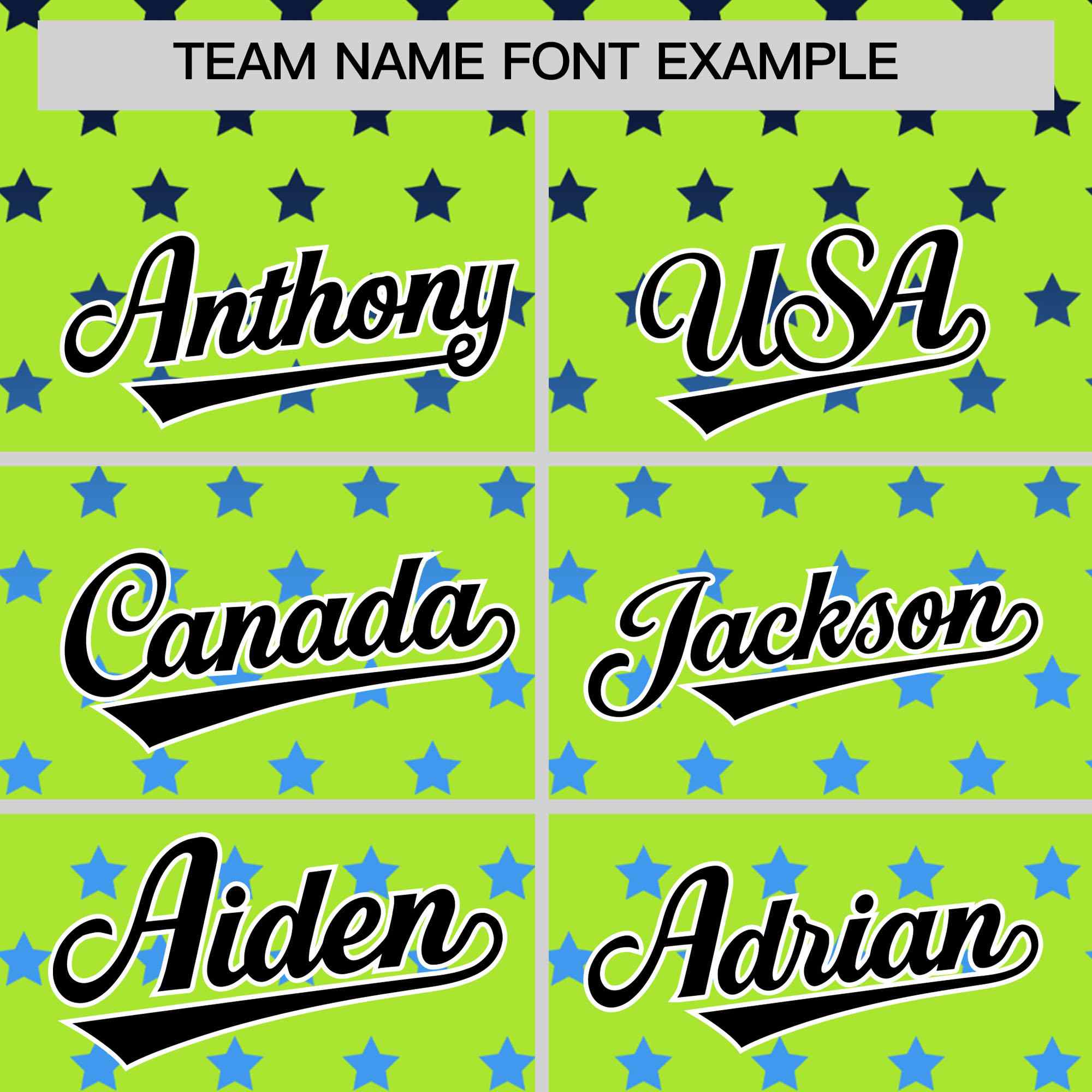 Custom Neon Green Black-White Raglan Sleeve Personalized Star Print Authentic Baseball Jersey