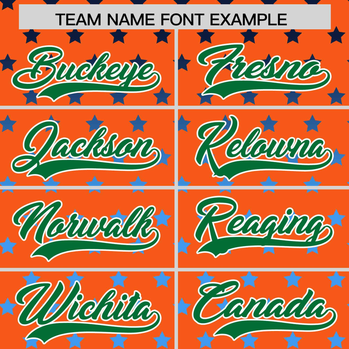 Custom Orange Kelly Green-White Raglan Sleeve Personalized Star Print Authentic Baseball Jersey