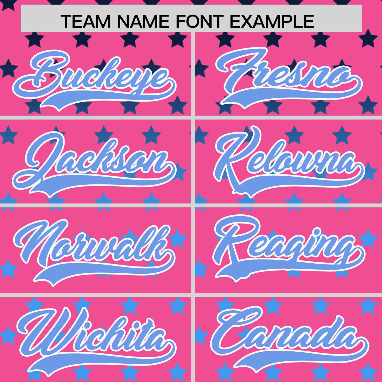 Custom Pink Light Blue-White Raglan Sleeve Personalized Star Print Authentic Baseball Jersey