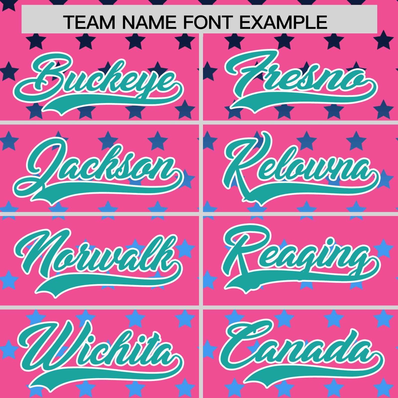 Custom Pink Aqua-White Raglan Sleeve Personalized Star Print Authentic Baseball Jersey