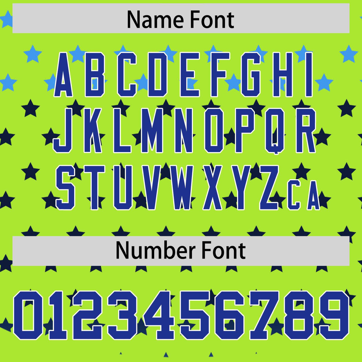 Custom Neon Green Royal-White Raglan Sleeve Personalized Star Print Authentic Baseball Jersey