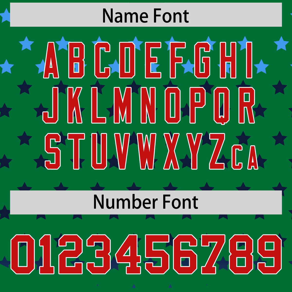 Custom Kelly Green Red-White Raglan Sleeve Personalized Star Print Authentic Baseball Jersey