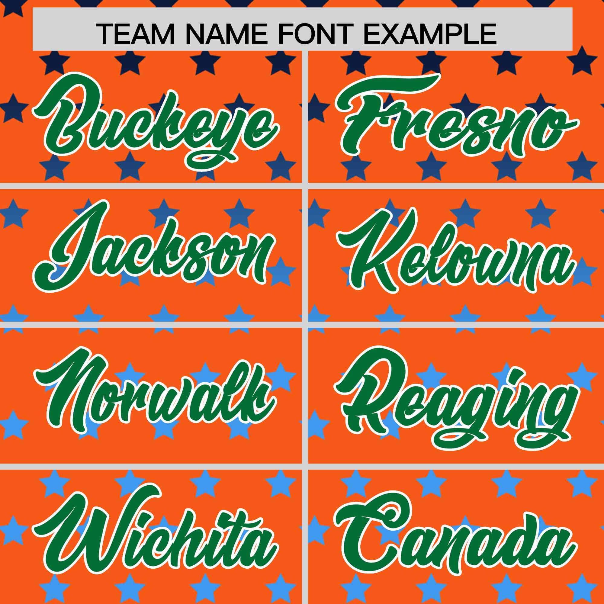 Custom Orange Kelly Green-White Raglan Sleeve Personalized Star Print Authentic Baseball Jersey
