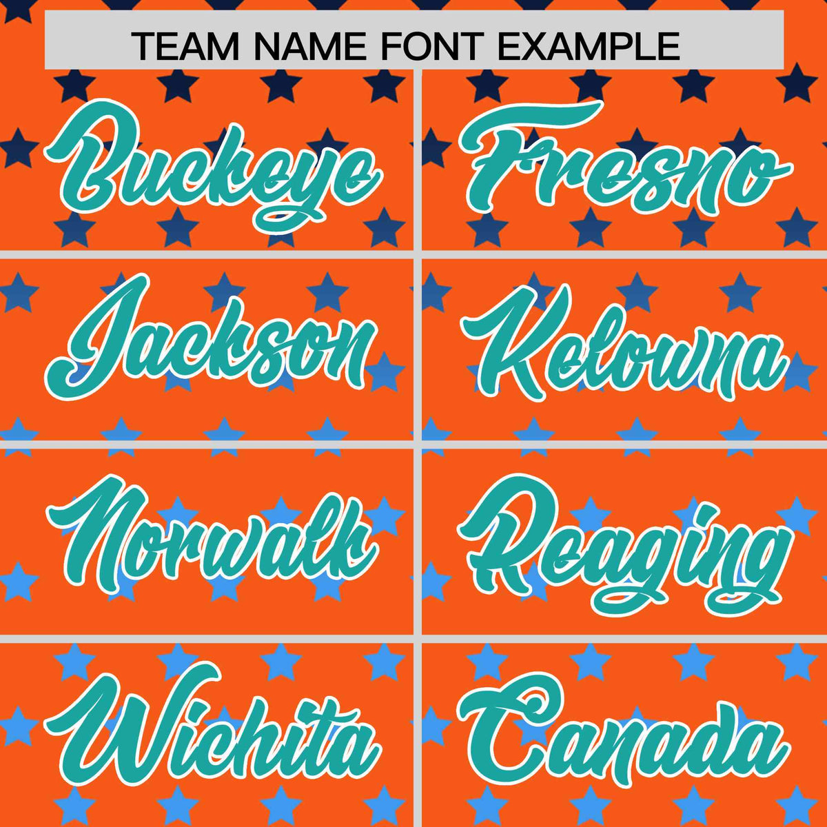 Custom Orange Aqua-White Raglan Sleeve Personalized Star Print Authentic Baseball Jersey