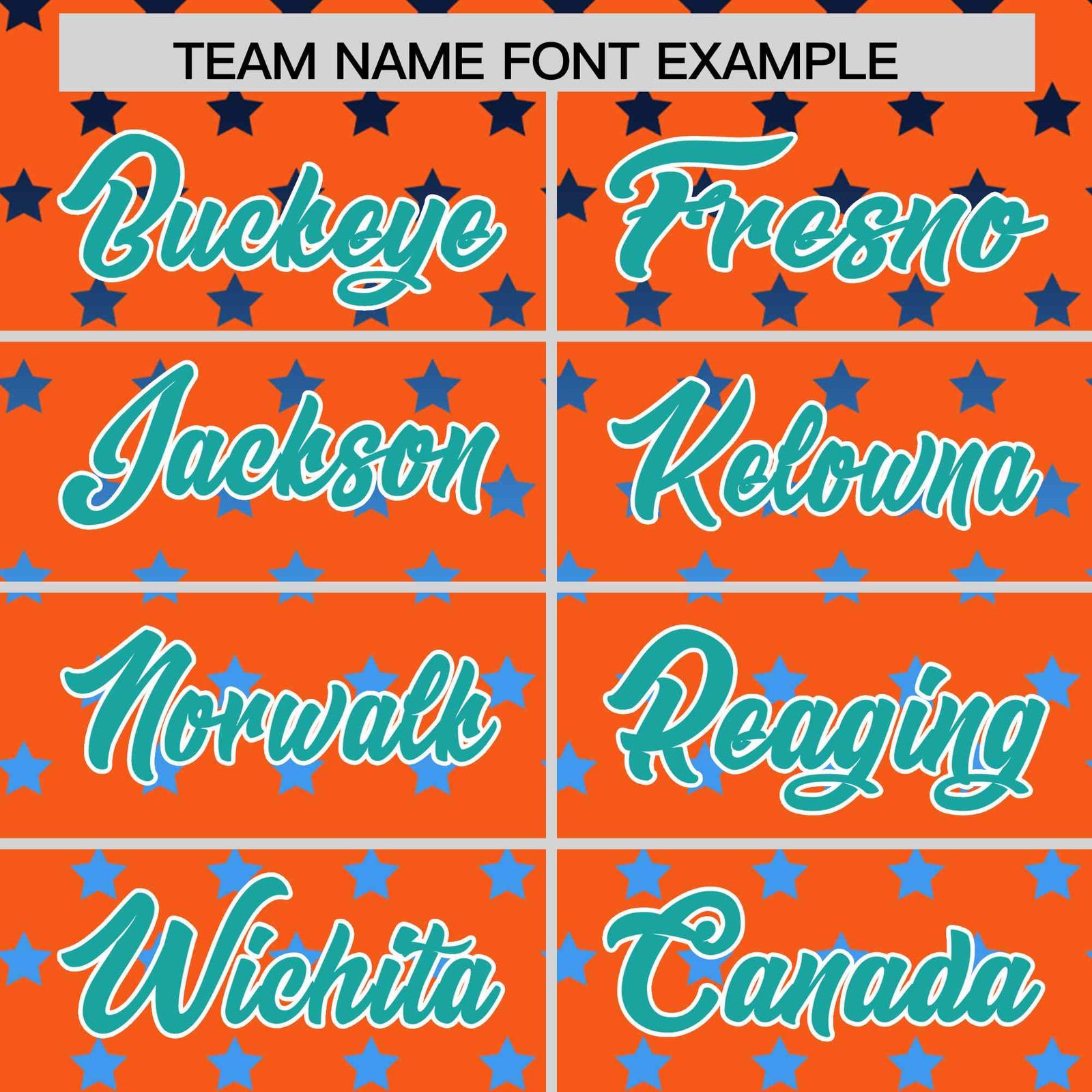 Custom Orange Aqua-White Raglan Sleeve Personalized Star Print Authentic Baseball Jersey