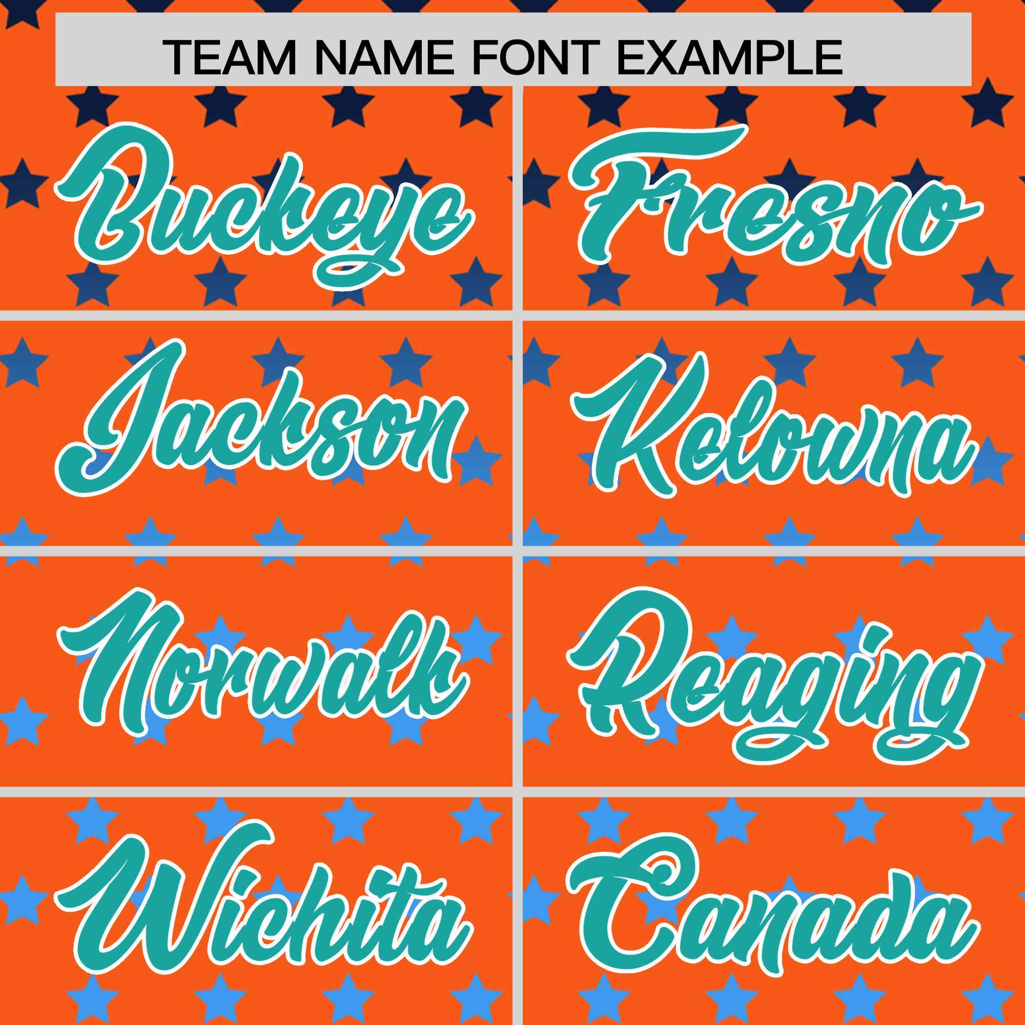 Custom Orange Aqua-White Raglan Sleeve Personalized Star Print Authentic Baseball Jersey